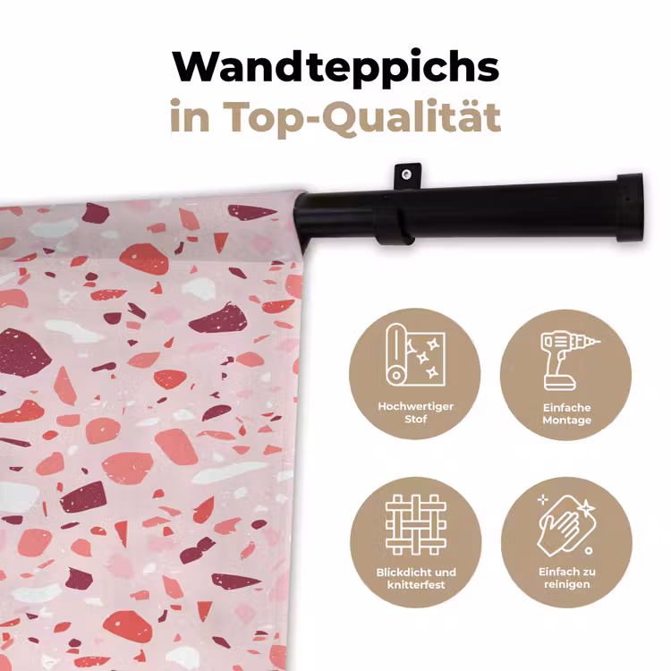Terrazzo - Patroon - Roze Wandkleed katoen klein 269 -tsfeer2_DE