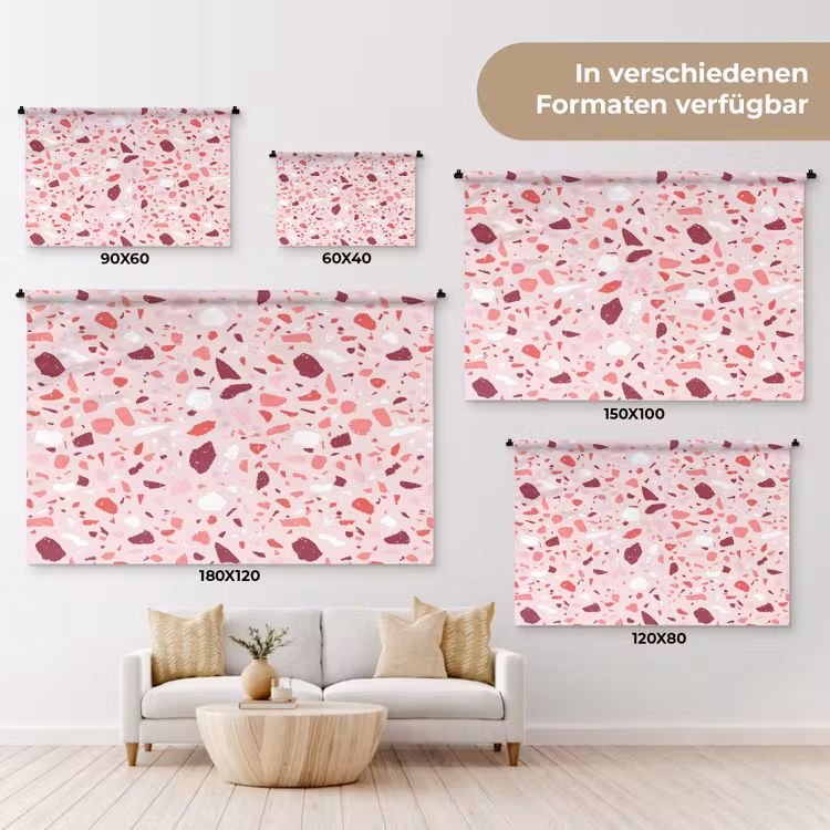 Terrazzo - Patroon - Roze Wandkleed katoen klein 269 -tsfeer8_DE