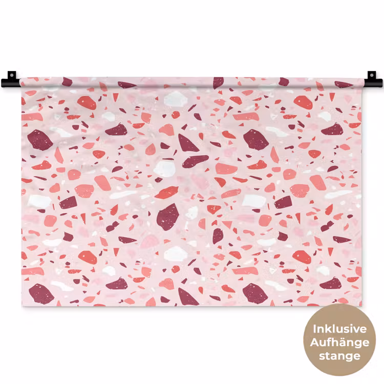 Terrazzo - Patroon - Roze Wandkleed katoen klein 269 -t3d_DE