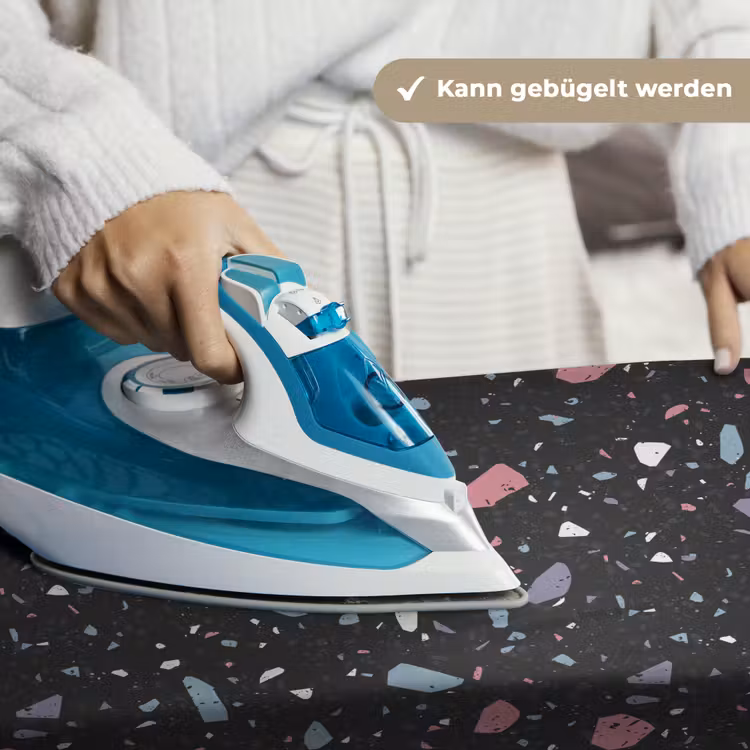 Terrazzo - Patroon - Zwart - Zacht Wandkleed katoen klein 269 -tsfeer9_DE