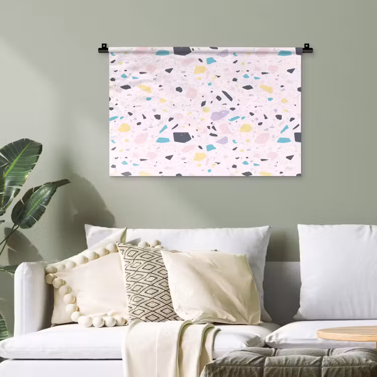 Terrazzo - Patroon - Zacht - Snoep Wandkleed katoen klein 269 -sfeer7