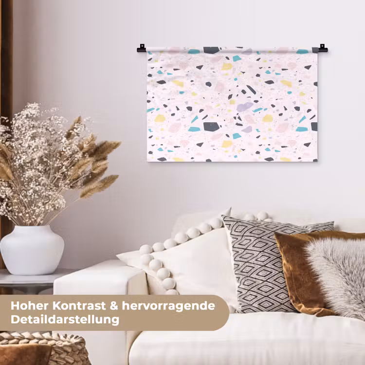 Terrazzo - Patroon - Zacht - Snoep Wandkleed katoen klein 269 -tsfeer1_DE