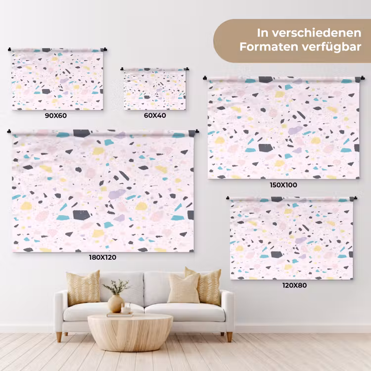 Terrazzo - Patroon - Zacht - Snoep Wandkleed katoen klein 269 -tsfeer8_DE