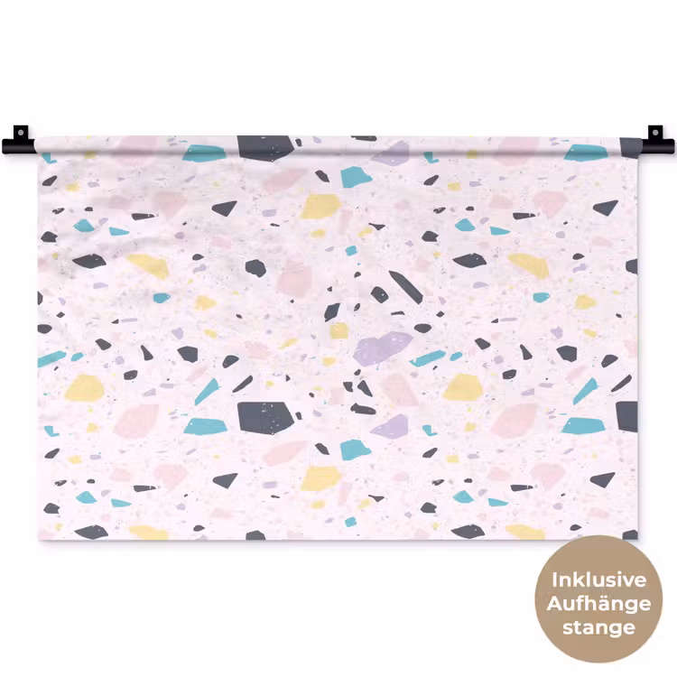 Terrazzo - Patroon - Zacht - Snoep Wandkleed katoen klein 269 -t3d_DE