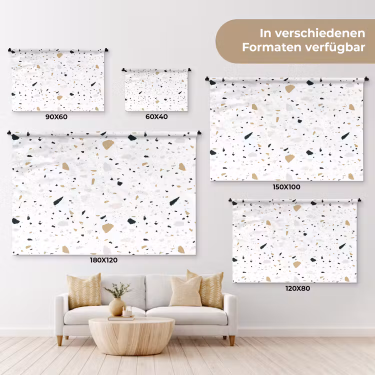 Terrazzo - Patroon - Wit - Neutraal Wandkleed katoen klein 269 -tsfeer8_DE