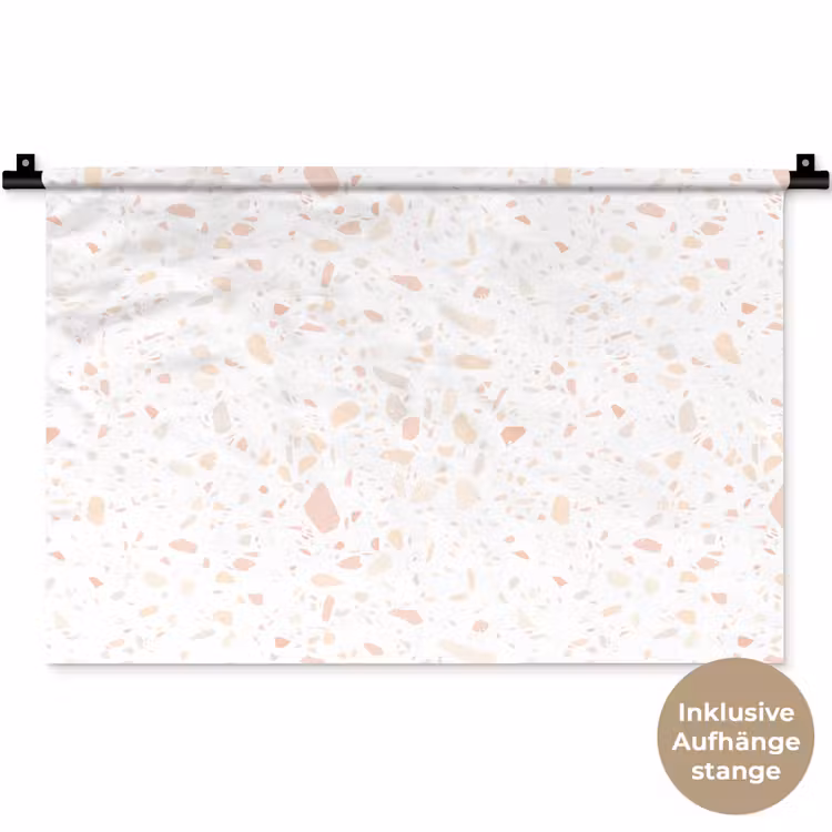 Terrazzo - Patroon - Wit - Perzik Wandkleed katoen klein 269 -t3d_DE