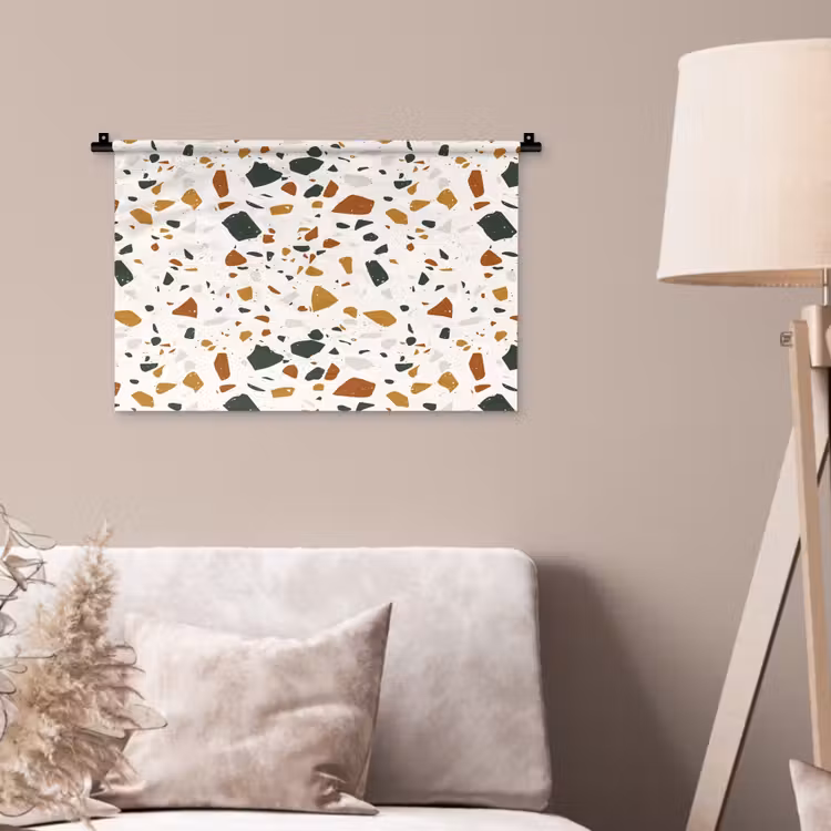 Terrazzo - Patroon - Wit - Terra Wandkleed katoen klein 269 -sfeer4