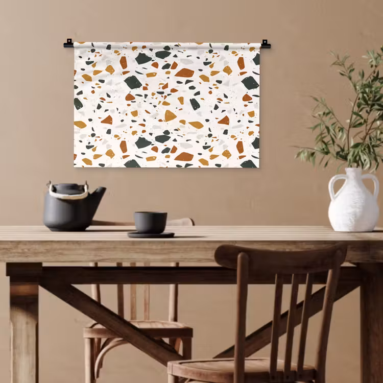 Terrazzo - Patroon - Wit - Terra Wandkleed katoen klein 269 -sfeer6