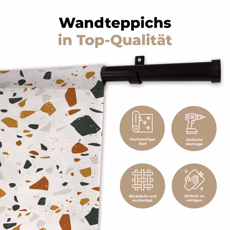Terrazzo - Patroon - Wit - Terra Wandkleed katoen klein 269 -tsfeer2_DE