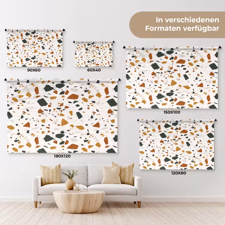 Terrazzo - Patroon - Wit - Terra Wandkleed katoen klein 269 -tsfeer8_DE
