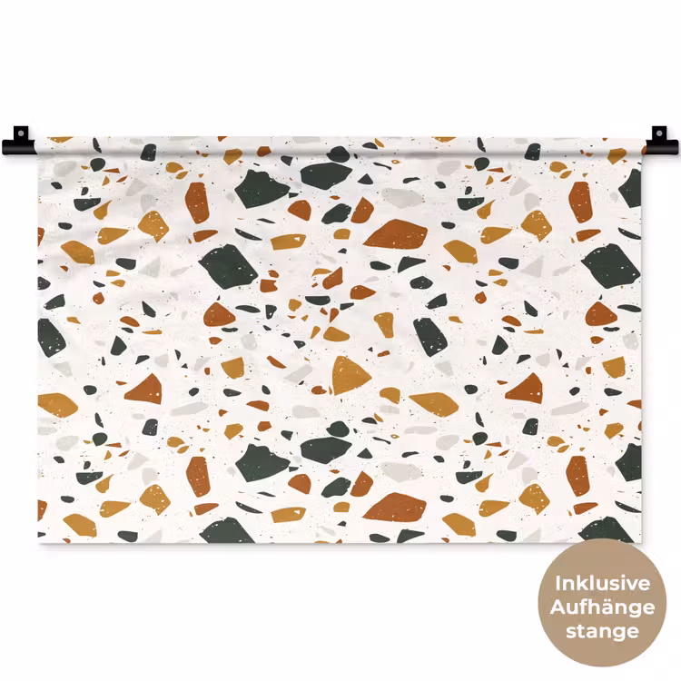 Terrazzo - Patroon - Wit - Terra Wandkleed katoen klein 269 -t3d_DE