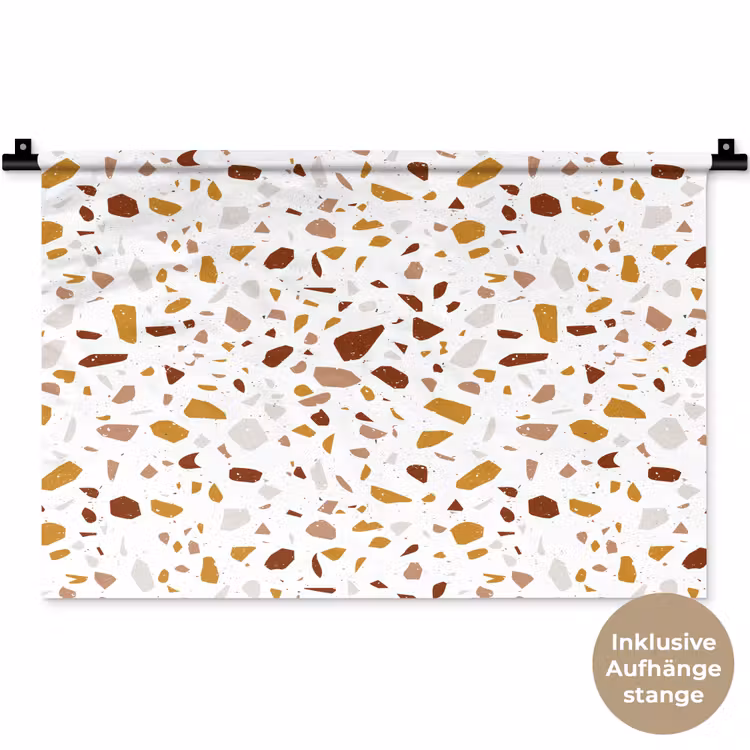 Terrazzo - Patroon - Wit - Urban Wandkleed katoen klein 269 -t3d_DE