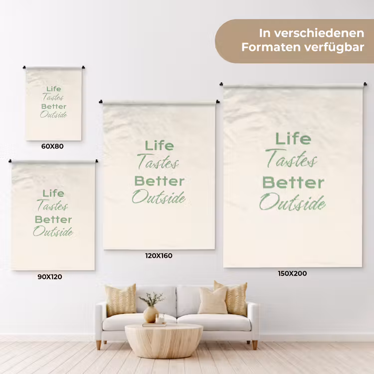 Tekst - Sierlijk - Letters - Groen Wandkleed katoen klein -tsfeer8_DE