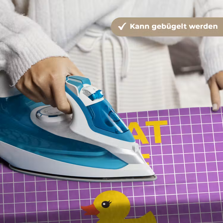 Tekst - Eend - Paars Wandkleed katoen klein -tsfeer9_DE