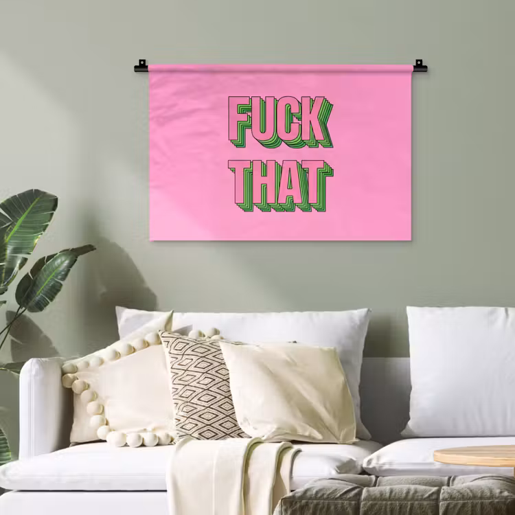 Tekst - Bold - Roze Wandkleed katoen klein -sfeer7