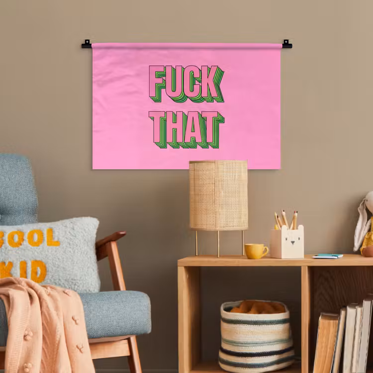 Tekst - Bold - Roze Wandkleed katoen klein -wsfeer4_kind