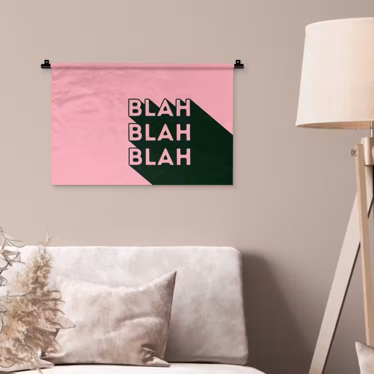 Tekst - Grafisch - Groen - Schaduw Wandkleed katoen klein -sfeer4