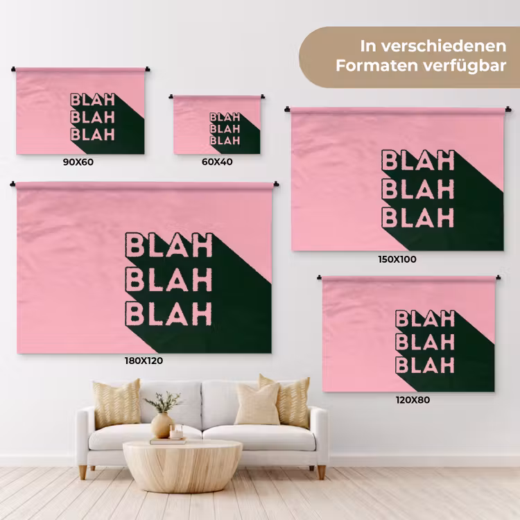 Tekst - Grafisch - Groen - Schaduw Wandkleed katoen klein -tsfeer8_DE