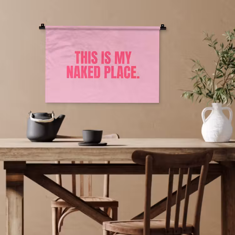 Tekst - Modern - Roze Wandkleed katoen klein -sfeer6