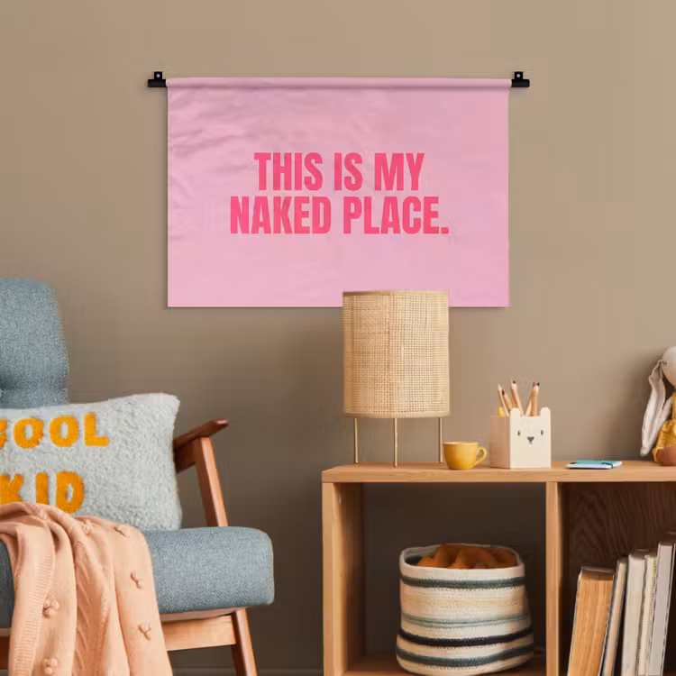 Tekst - Modern - Roze Wandkleed katoen klein -wsfeer4_kind