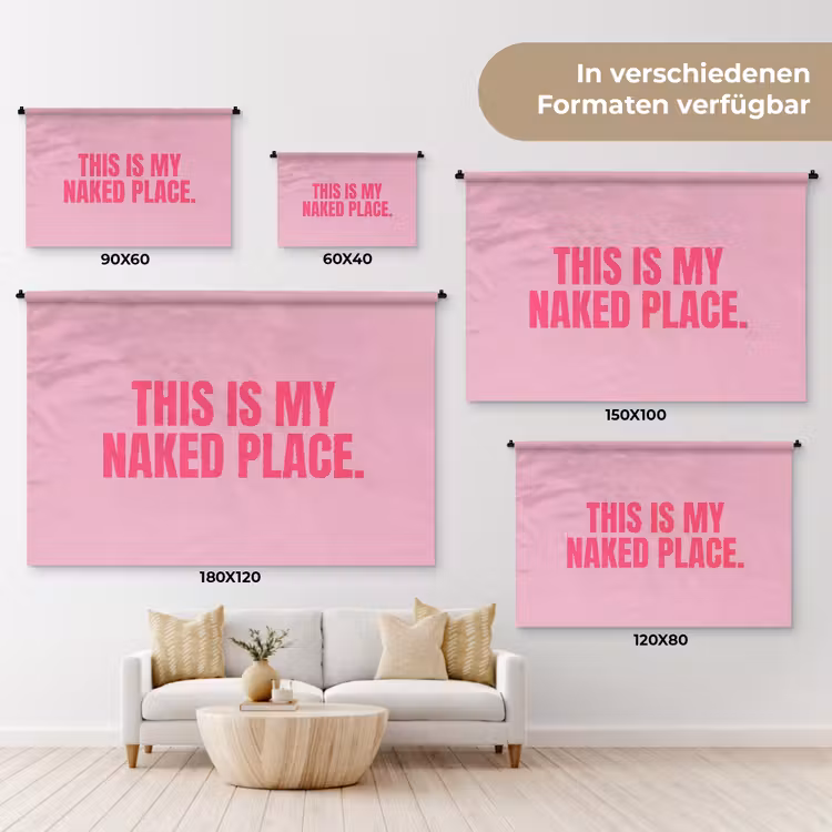 Tekst - Modern - Roze Wandkleed katoen klein -tsfeer8_DE