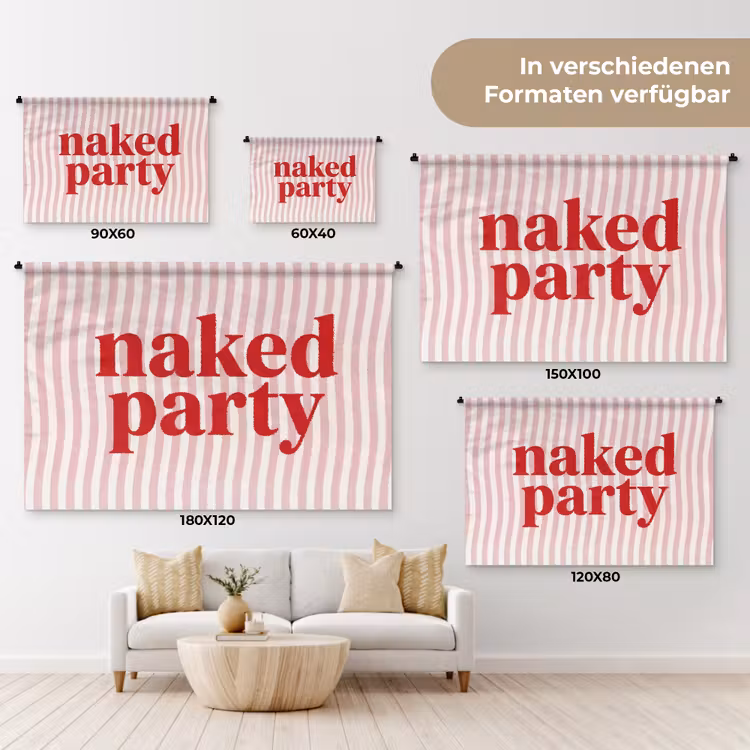 Tekst - Modern - Strepen Wandkleed katoen klein -tsfeer8_DE