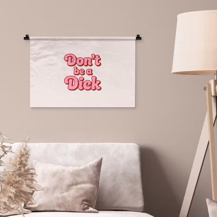 Tekst - Boodschap - Roze Wandkleed katoen klein -sfeer4