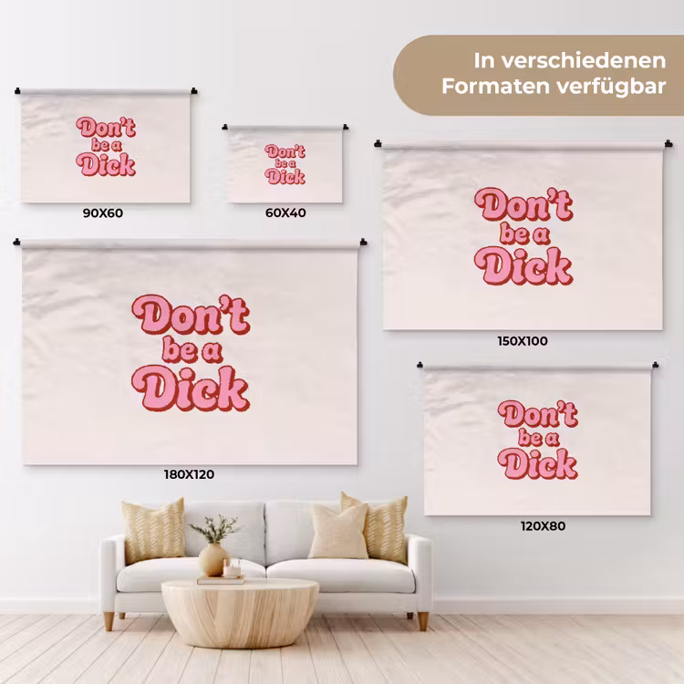 Tekst - Boodschap - Roze Wandkleed katoen klein -tsfeer8_DE