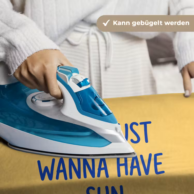 Tekst - Zon - Zomer - Modern - Geel Wandkleed katoen klein -tsfeer9_DE