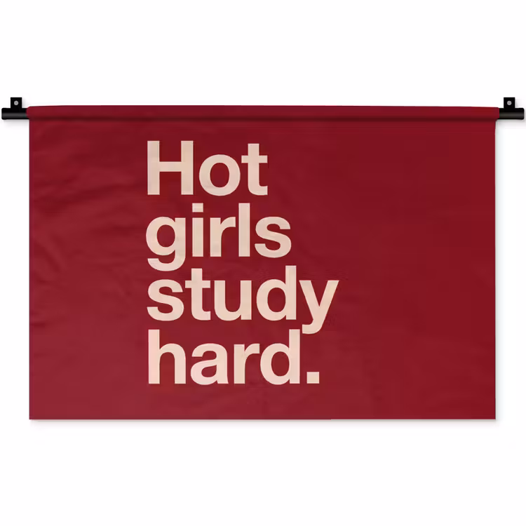 Tekst - Studie - Motivatie - Modern - Rood Wandkleed katoen klein -zz3d