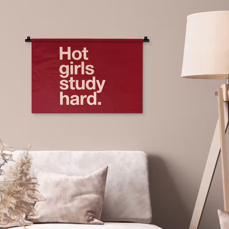 Tekst - Studie - Motivatie - Modern - Rood Wandkleed katoen klein -sfeer4