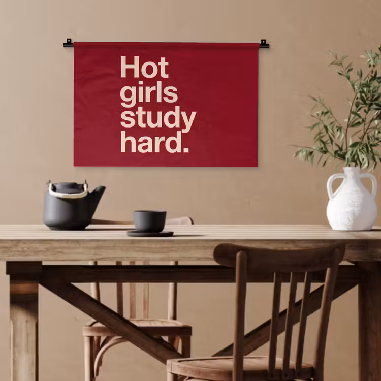 Tekst - Studie - Motivatie - Modern - Rood Wandkleed katoen klein -sfeer6