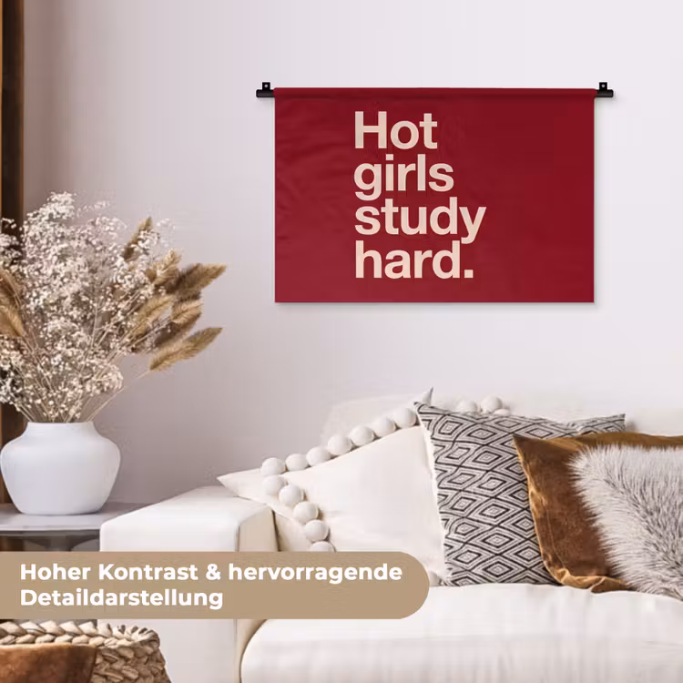 Tekst - Studie - Motivatie - Modern - Rood Wandkleed katoen klein -tsfeer1_DE