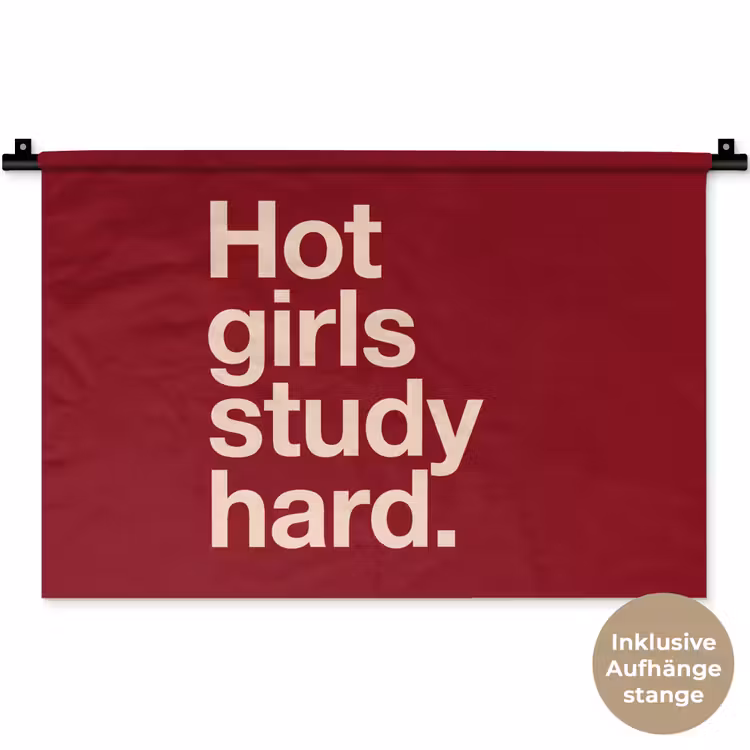 Tekst - Studie - Motivatie - Modern - Rood Wandkleed katoen klein -t3d_DE