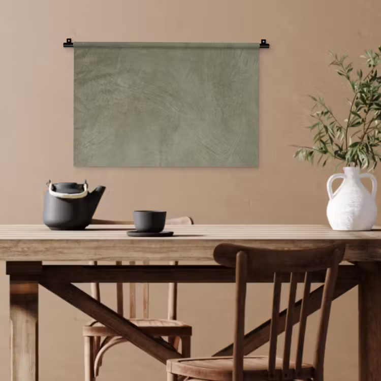 Textuur - Betonlook - Achtergrond - Modern - Groen Wandkleed katoen klein -sfeer6