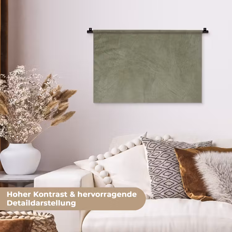 Textuur - Betonlook - Achtergrond - Modern - Groen Wandkleed katoen klein -tsfeer1_DE