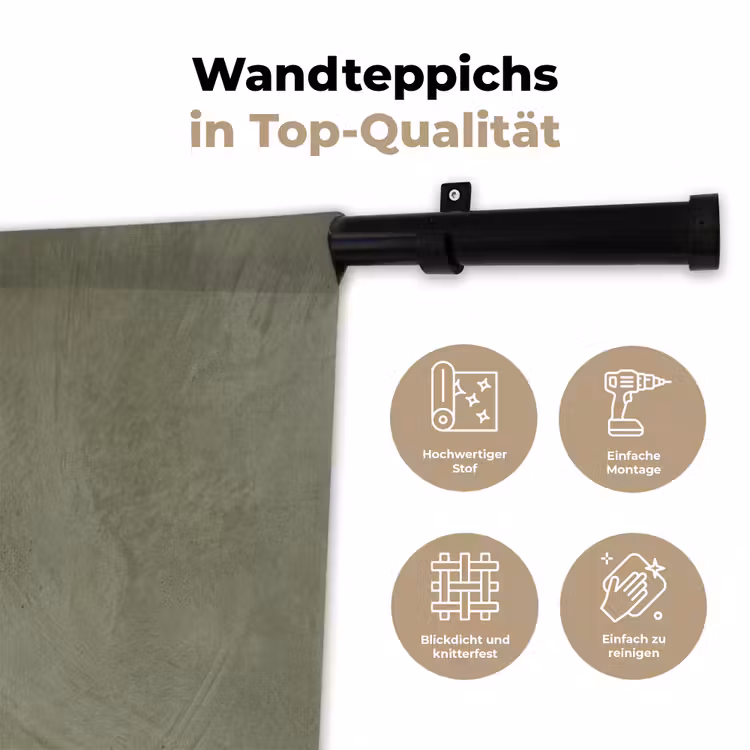 Textuur - Betonlook - Achtergrond - Modern - Groen Wandkleed katoen klein -tsfeer2_DE