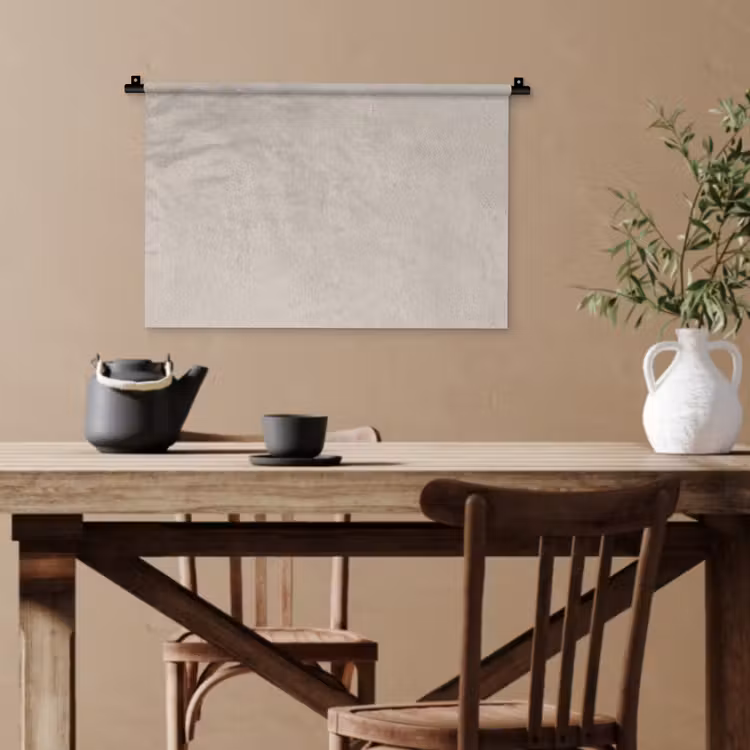 Textuur - Effen - Abstract - Beige Wandkleed katoen klein -sfeer6