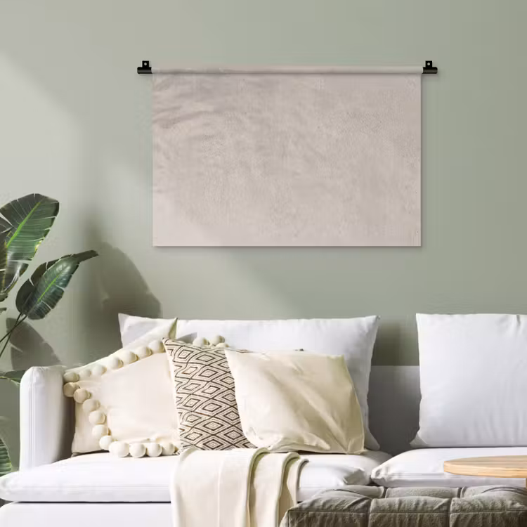 Textuur - Effen - Abstract - Beige Wandkleed katoen klein -sfeer7