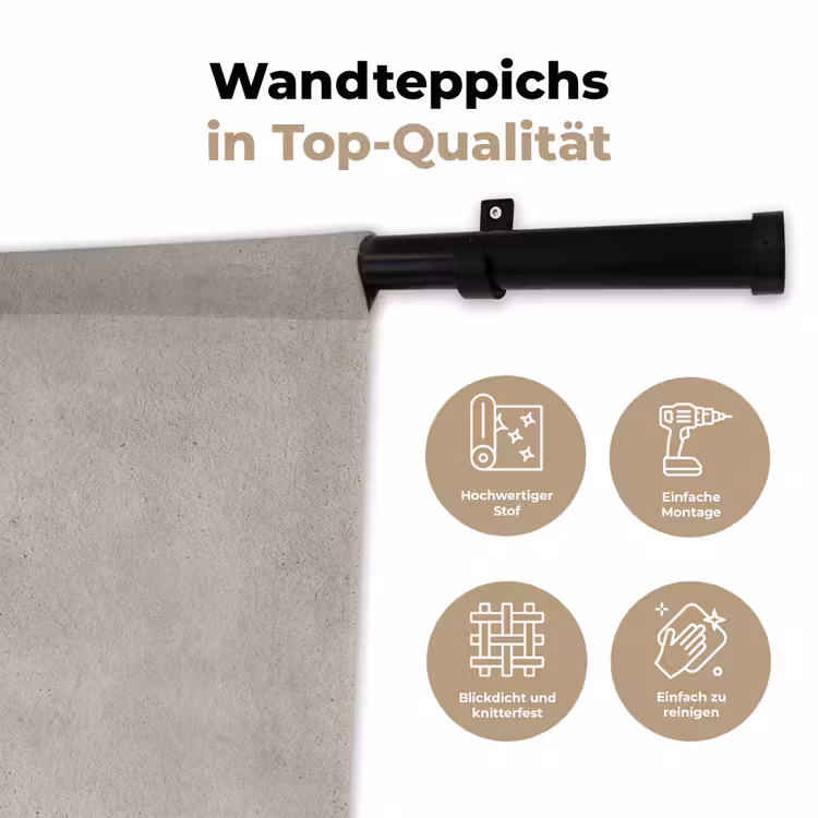 Textuur - Effen - Abstract - Beige Wandkleed katoen klein -tsfeer2_DE