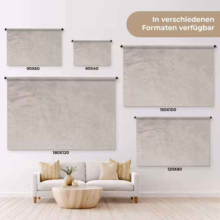 Textuur - Effen - Abstract - Beige Wandkleed katoen klein -tsfeer8_DE