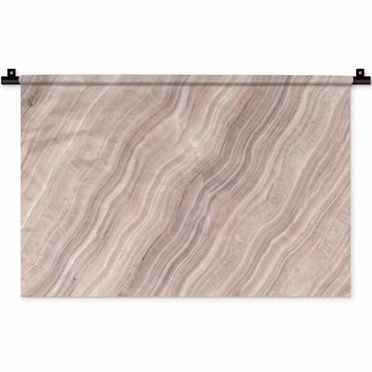 Textuur - Golvend - Abstract - Modern - Beige Wandkleed katoen klein -zz3d