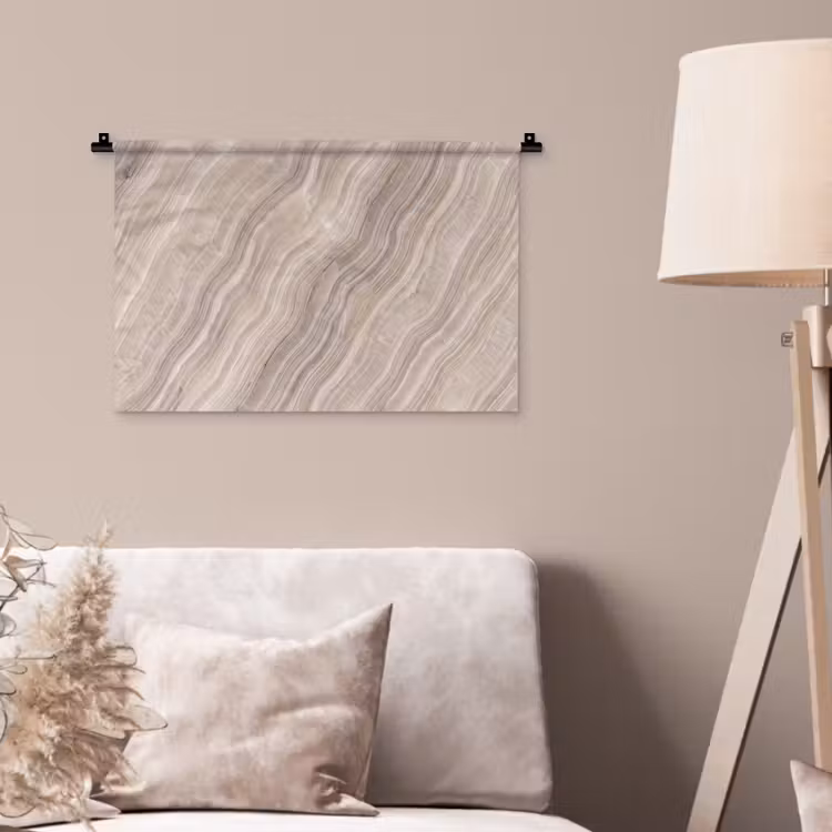 Textuur - Golvend - Abstract - Modern - Beige Wandkleed katoen klein -sfeer4
