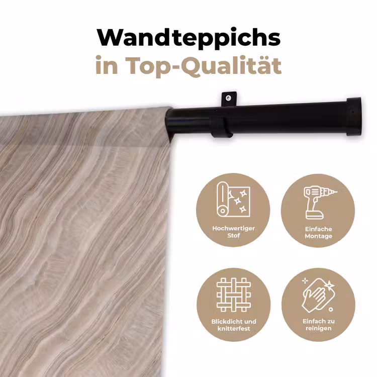 Textuur - Golvend - Abstract - Modern - Beige Wandkleed katoen klein -tsfeer2_DE