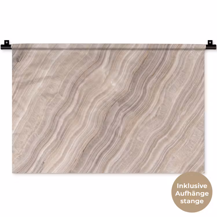 Textuur - Golvend - Abstract - Modern - Beige Wandkleed katoen klein -t3d_DE