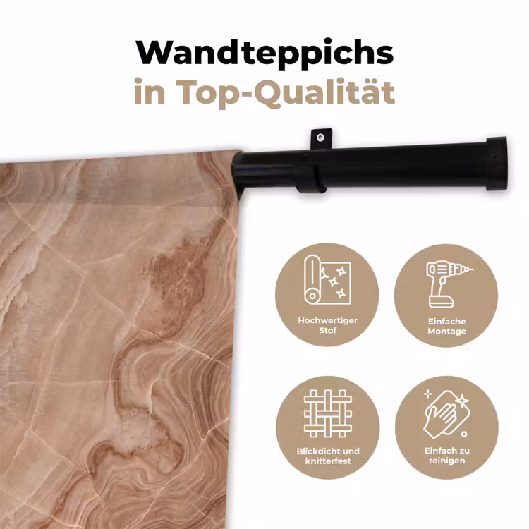 Textuur - Golvend - Abstract - Warm - Bruin Wandkleed katoen klein -tsfeer2_DE