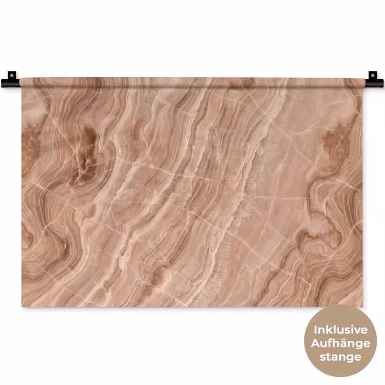 Textuur - Golvend - Abstract - Warm - Bruin Wandkleed katoen klein -t3d_DE
