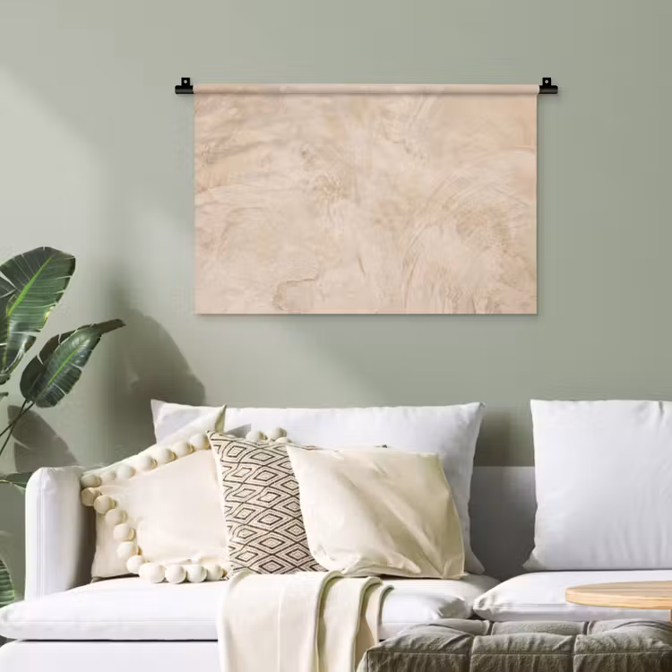 Textuur - Patroon - Abstract - Modern - Beige Wandkleed katoen klein -sfeer7