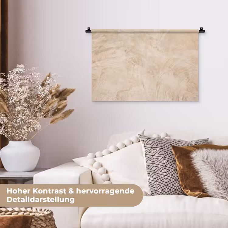 Textuur - Patroon - Abstract - Modern - Beige Wandkleed katoen klein -tsfeer1_DE