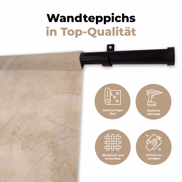 Textuur - Patroon - Abstract - Modern - Beige Wandkleed katoen klein -tsfeer2_DE